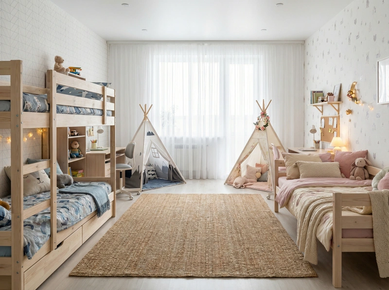 Дизайн интерьера в стиле Хюгге — Детская от нейросети RoomGPT