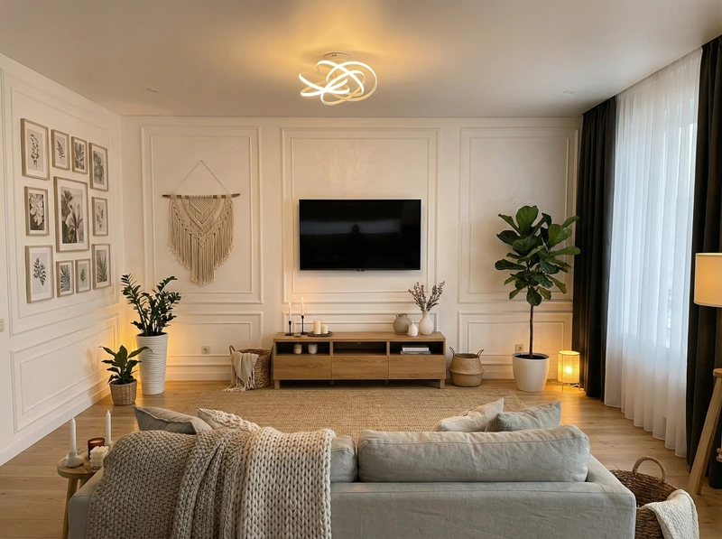 Дизайн интерьера в стиле Хюгге — Гостиная от нейросети RoomGPT