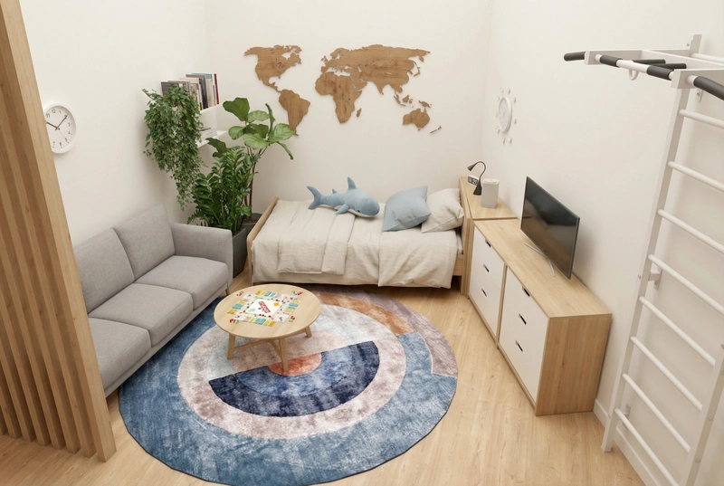 Дизайн интерьера в стиле Сканди — Детская от нейросети RoomGPT