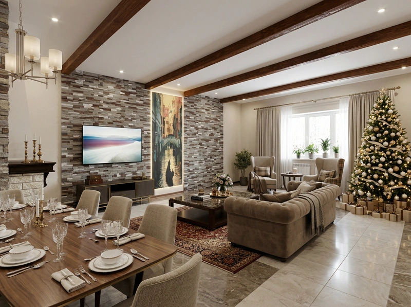 Дизайн гостиной в стиле Классика — фото интерьера от нейросети RoomGPT