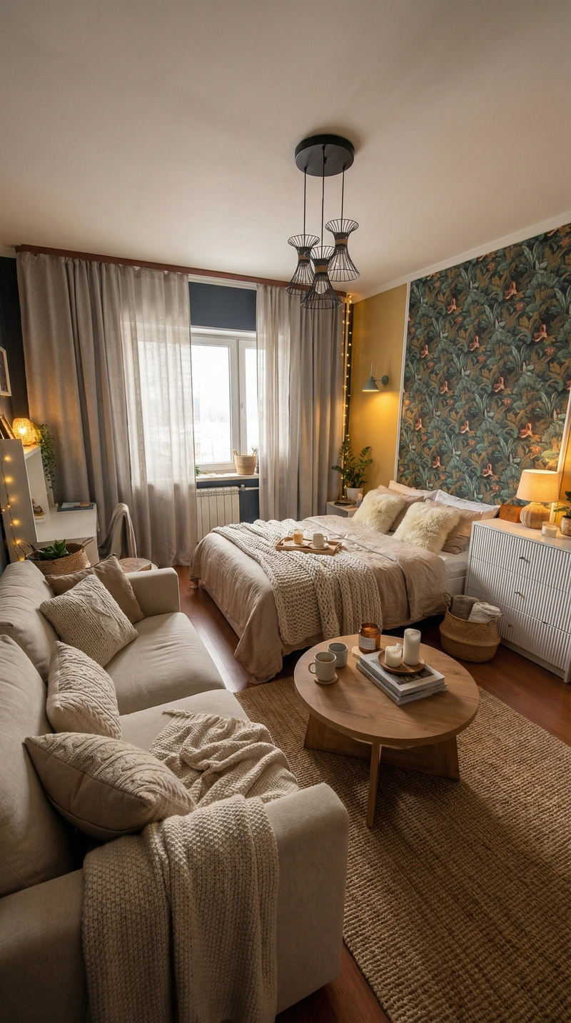 Дизайн интерьера в стиле Хюгге — Спальня от нейросети RoomGPT