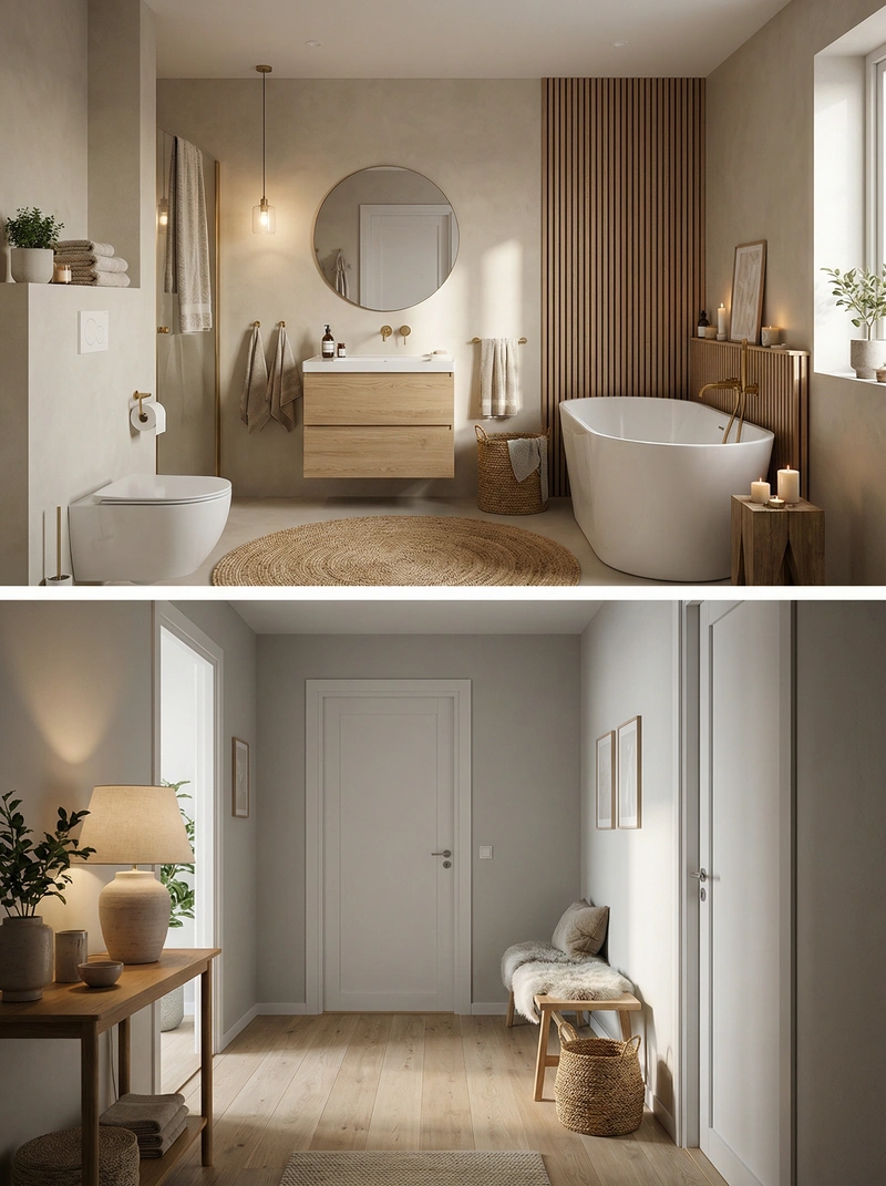 Дизайн интерьера в стиле Хюгге — Ванная от нейросети RoomGPT