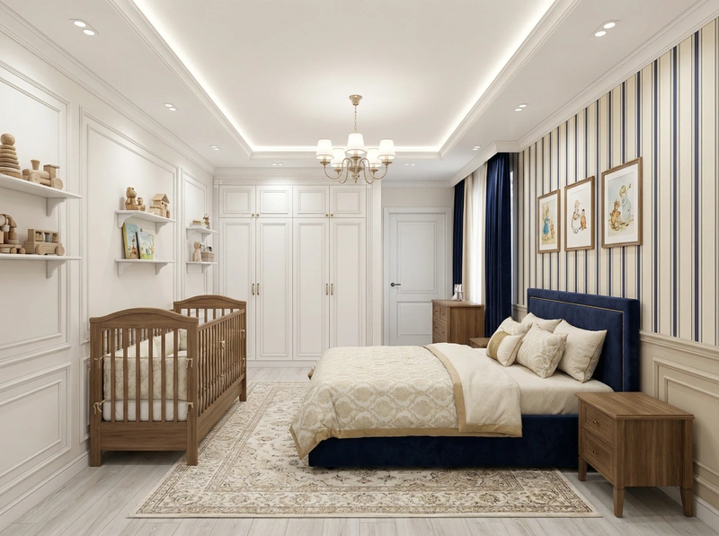 Дизайн интерьера в стиле Классика — Детская от нейросети RoomGPT