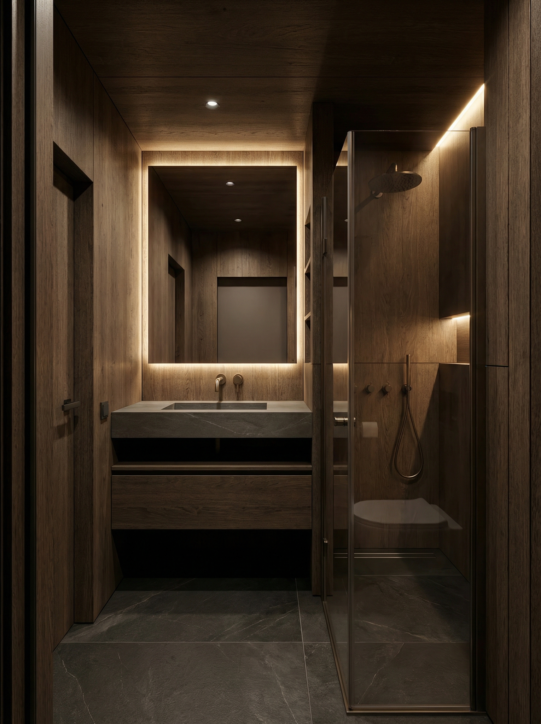 Дизайн ванной в стиле Минимализм — фото интерьера от нейросети RoomGPT