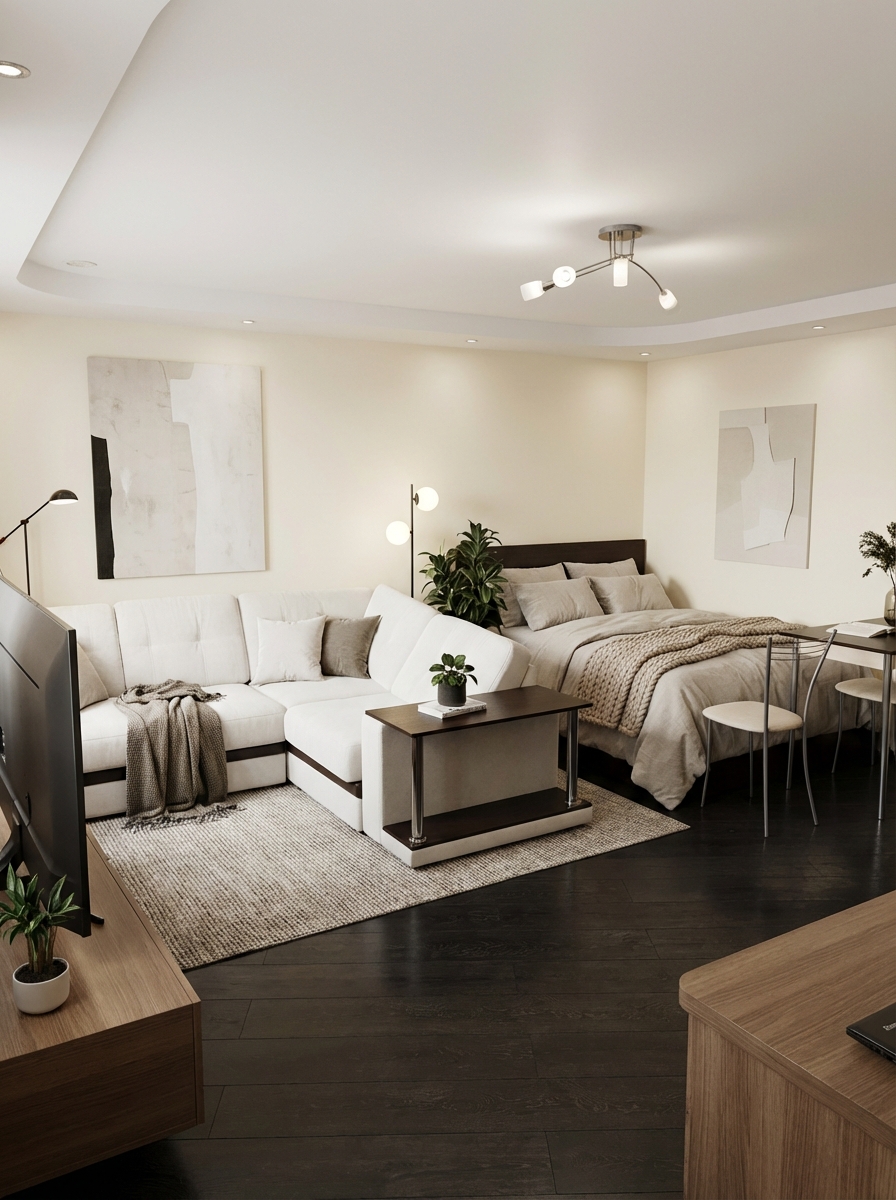 Дизайн гостиной в стиле Минимализм — фото интерьера от нейросети RoomGPT