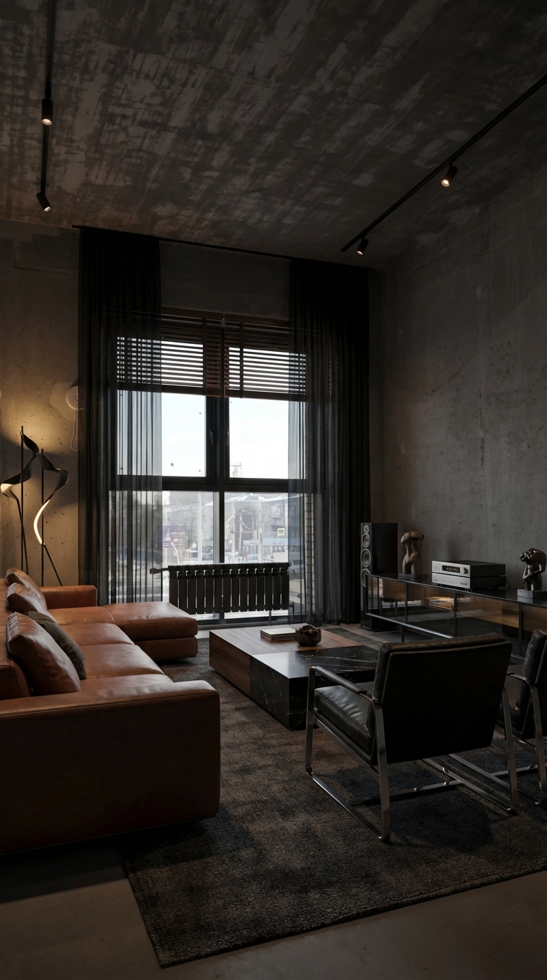 Дизайн гостиной в стиле Блэктэк — фото интерьера от нейросети RoomGPT