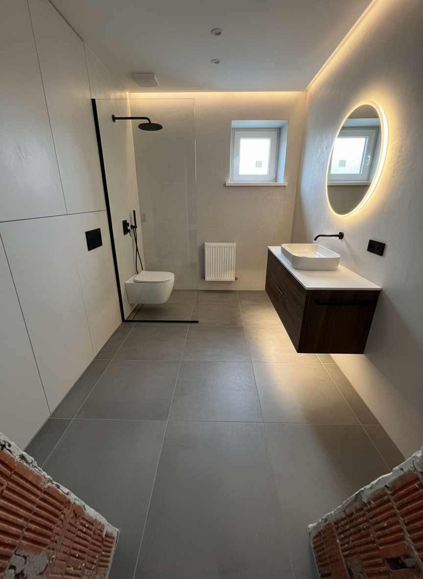 Дизайн ванной в стиле Минимализм — фото интерьера от нейросети RoomGPT