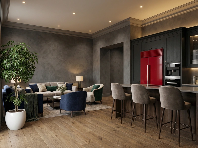 Дизайн гостиной в стиле Британский — фото интерьера от нейросети RoomGPT