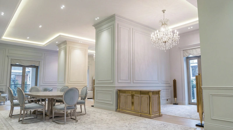 Дизайн гостиной в стиле Неоклассика — фото интерьера от нейросети RoomGPT