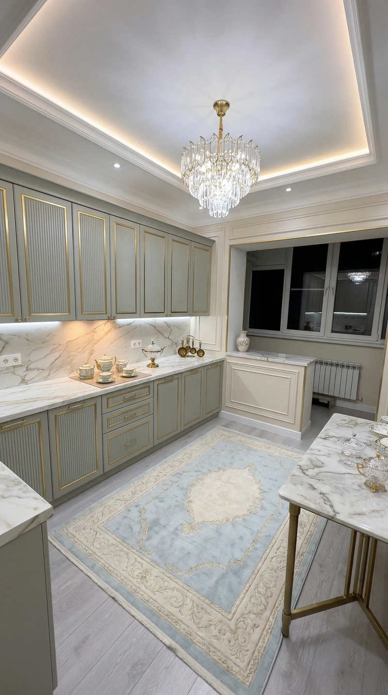 Дизайн кухни в стиле Неоклассика — фото интерьера от нейросети RoomGPT