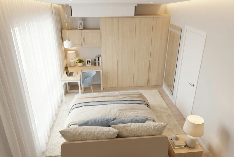 Дизайн интерьера в стиле Сканди — Спальня от нейросети RoomGPT