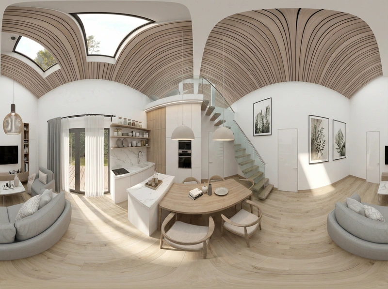 Дизайн интерьера в стиле Сканди — Кухня от нейросети RoomGPT