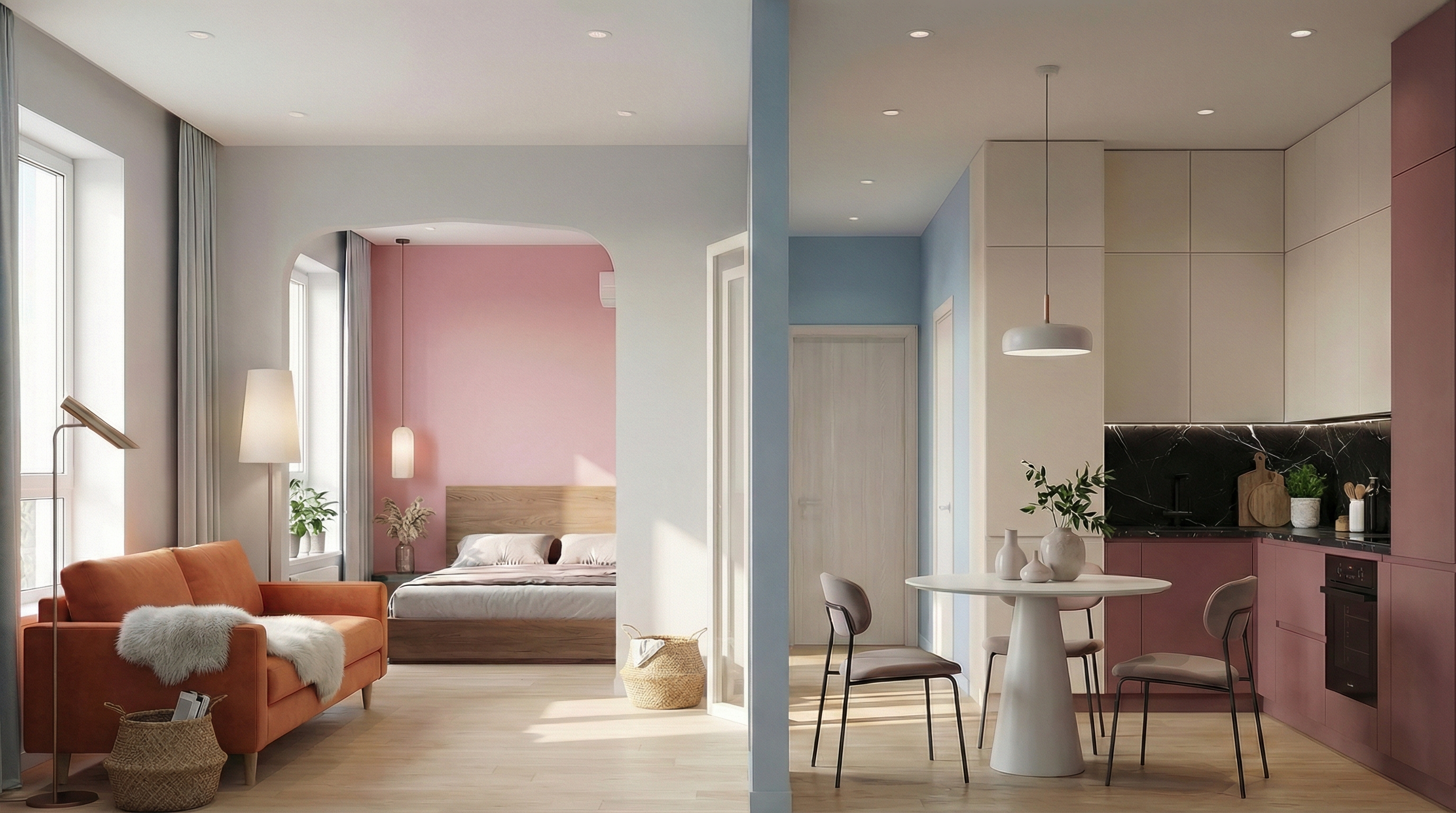 Дизайн гостиной в стиле Сканди — фото интерьера от нейросети RoomGPT