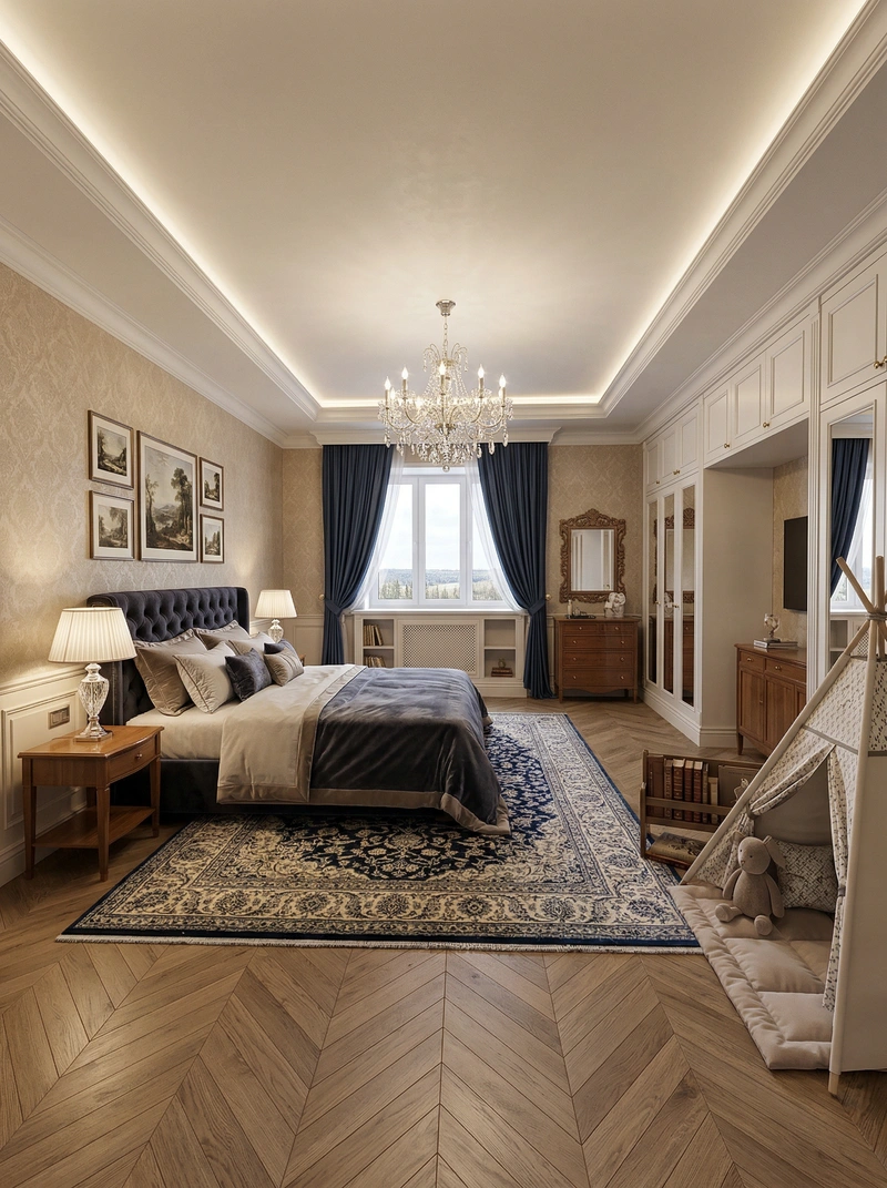Дизайн интерьера в стиле Классика — Спальня от нейросети RoomGPT