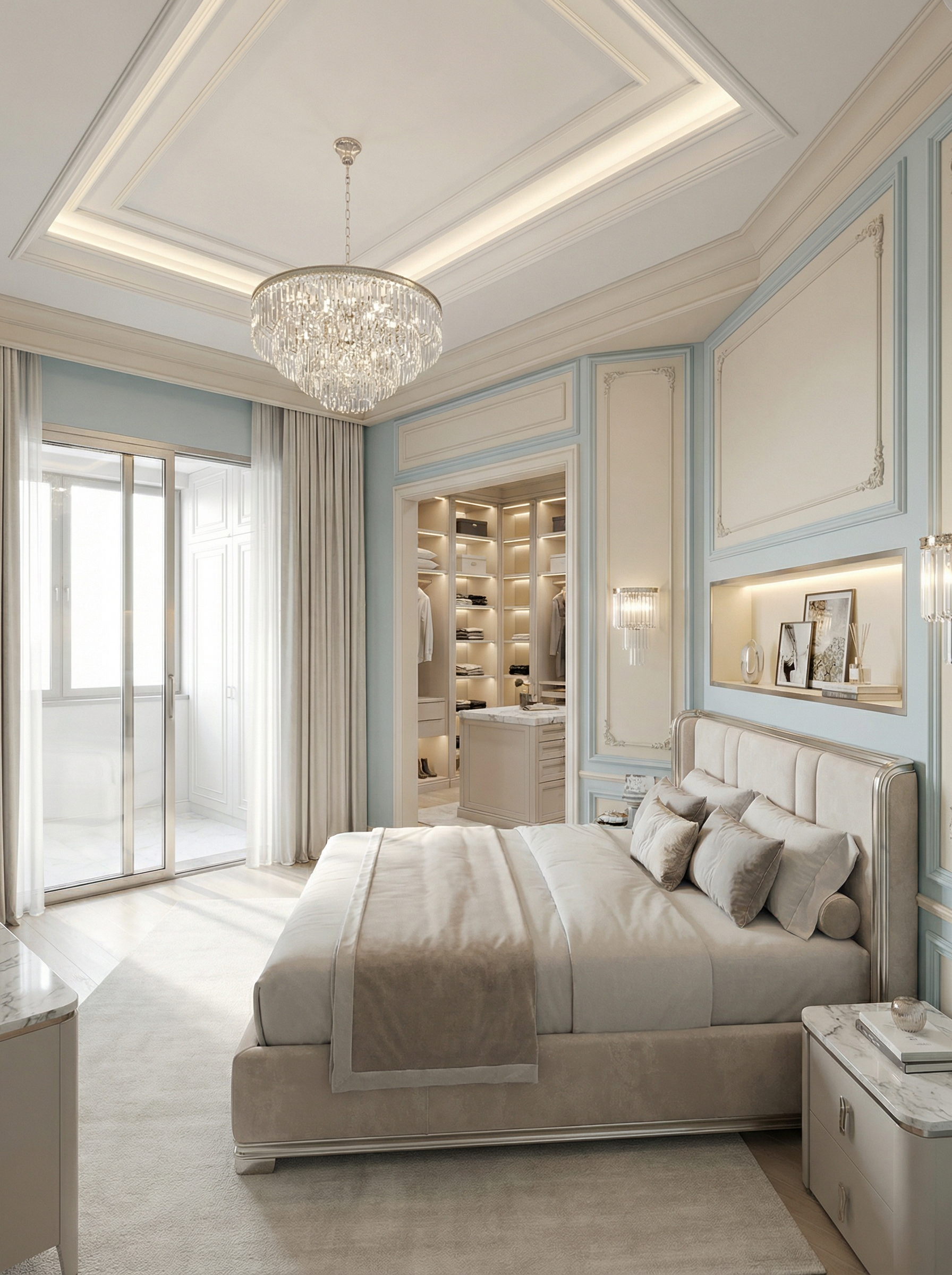 Дизайн спальни в стиле Классика — фото интерьера от нейросети RoomGPT