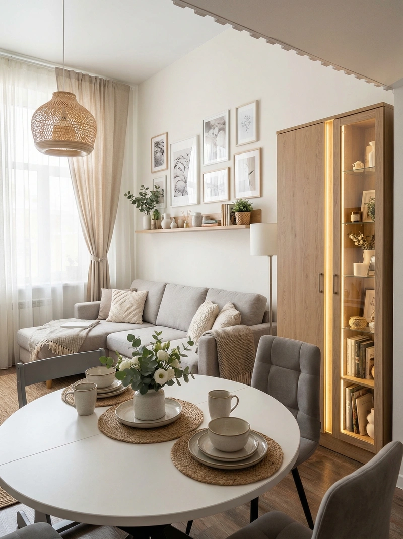 Дизайн интерьера в стиле Сканди — Гостиная от нейросети RoomGPT