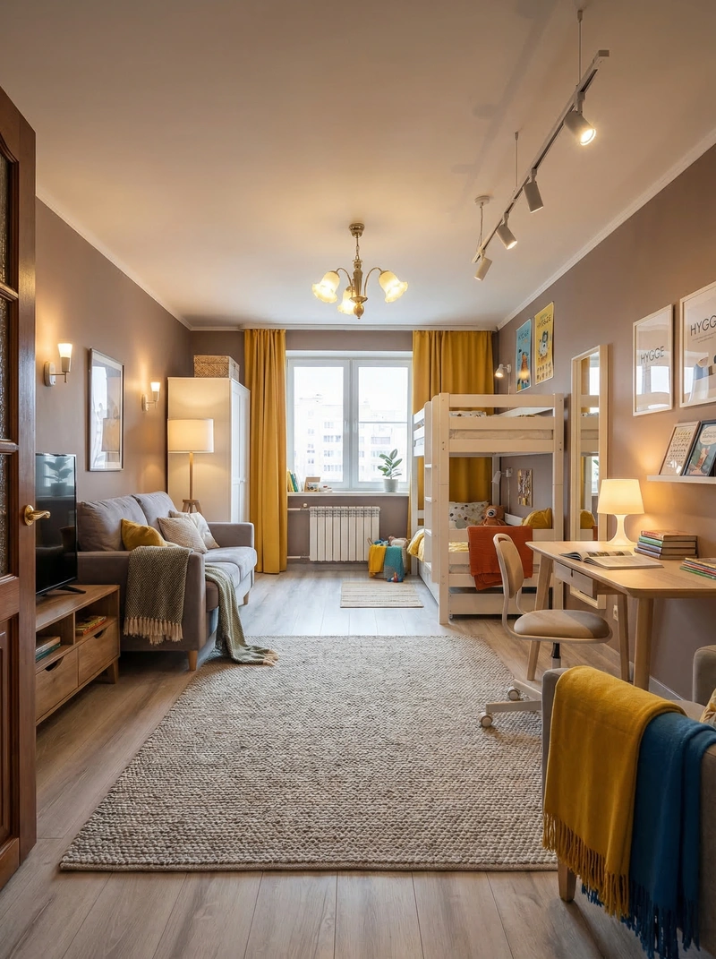 Дизайн интерьера в стиле Хюгге — Гостиная от нейросети RoomGPT