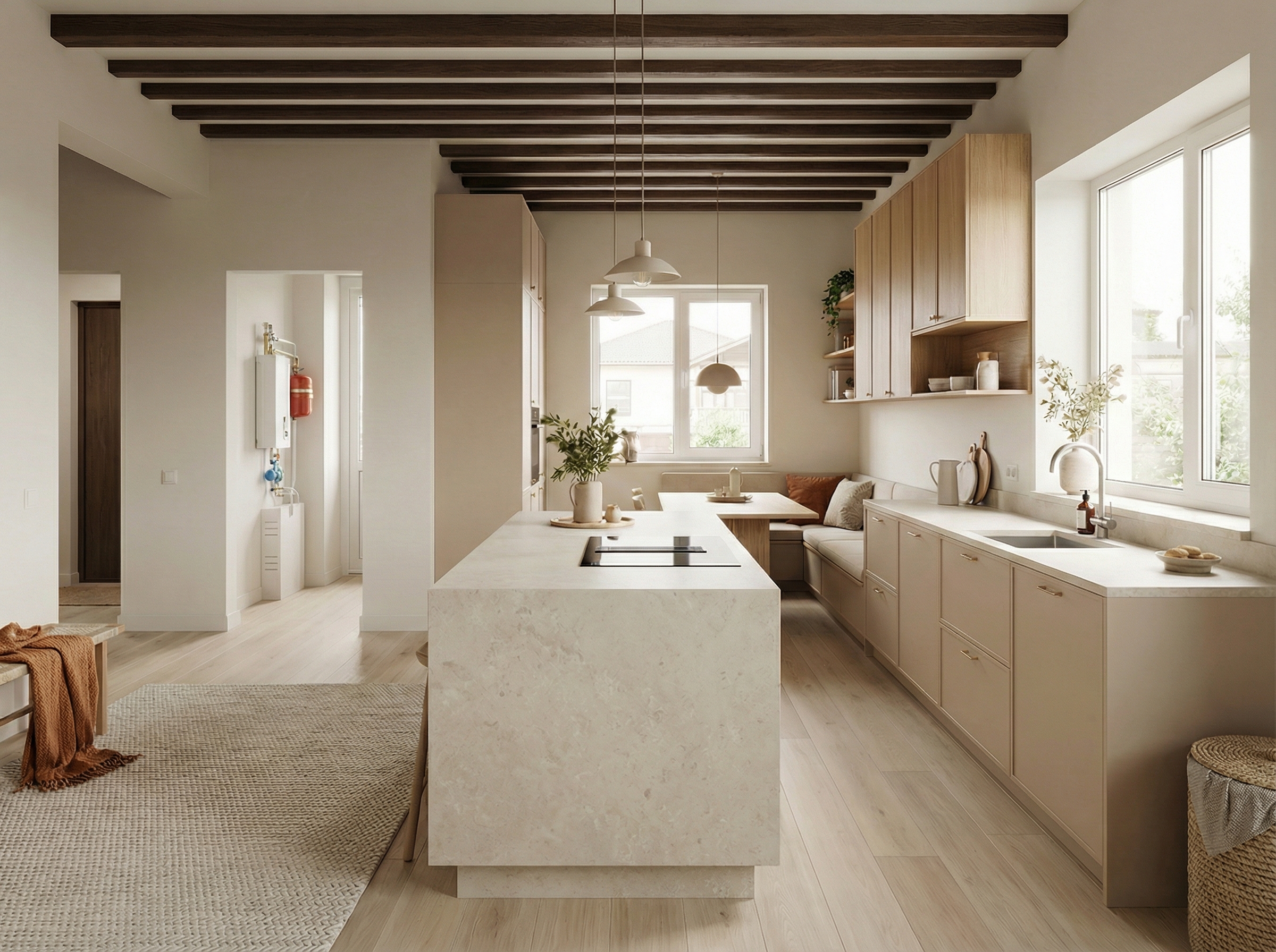 Дизайн кухни в стиле Контемпорари — фото интерьера от нейросети RoomGPT