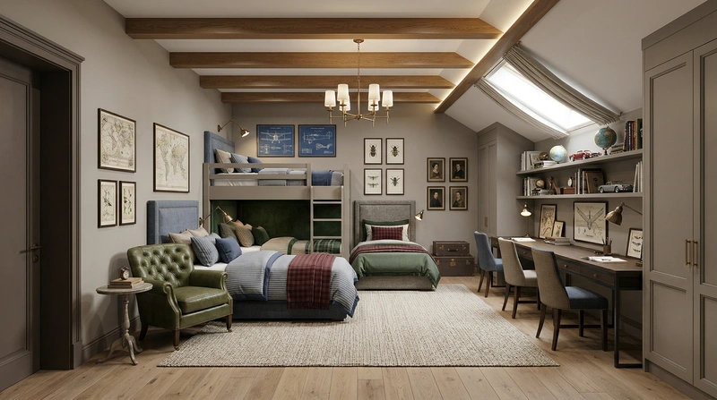 Дизайн интерьера в стиле Классика — Детская от нейросети RoomGPT