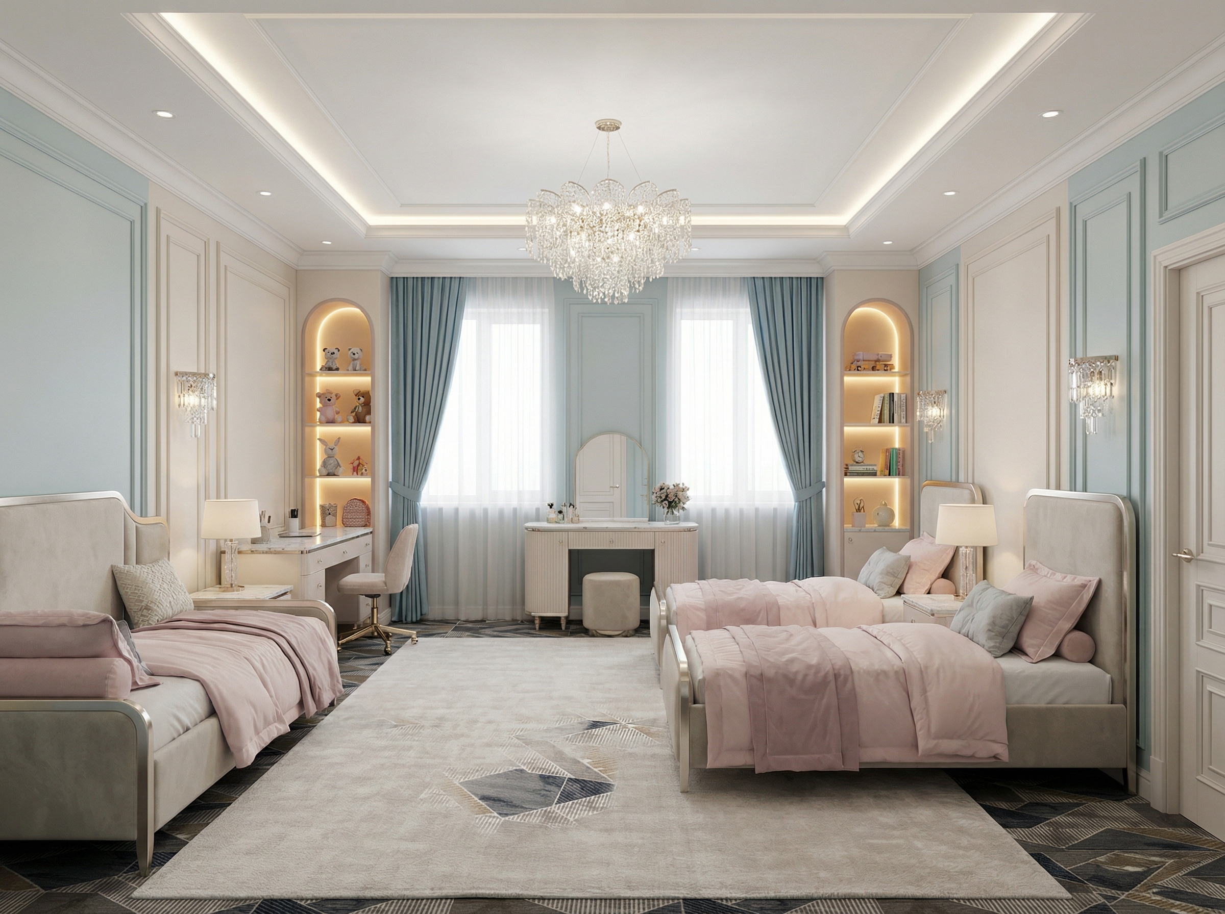 Дизайн детской в стиле Классика — фото интерьера от нейросети RoomGPT