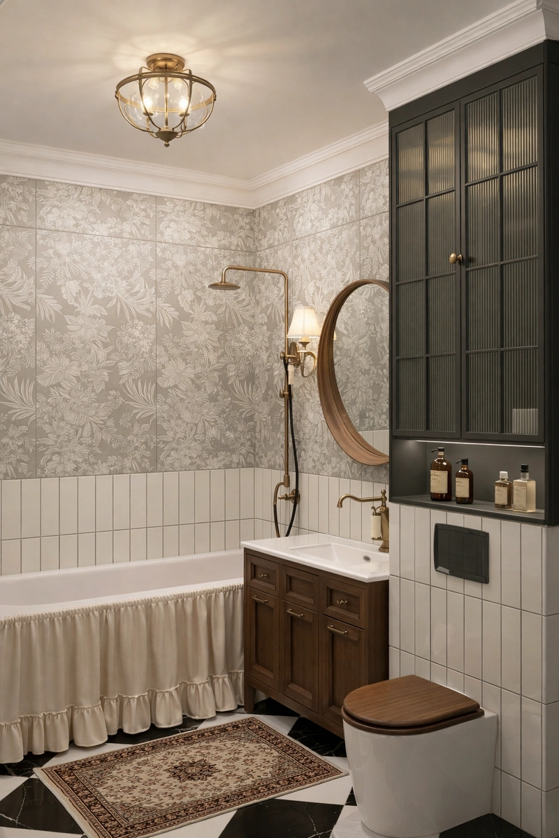 Дизайн интерьера в стиле Классика — Ванная от нейросети RoomGPT