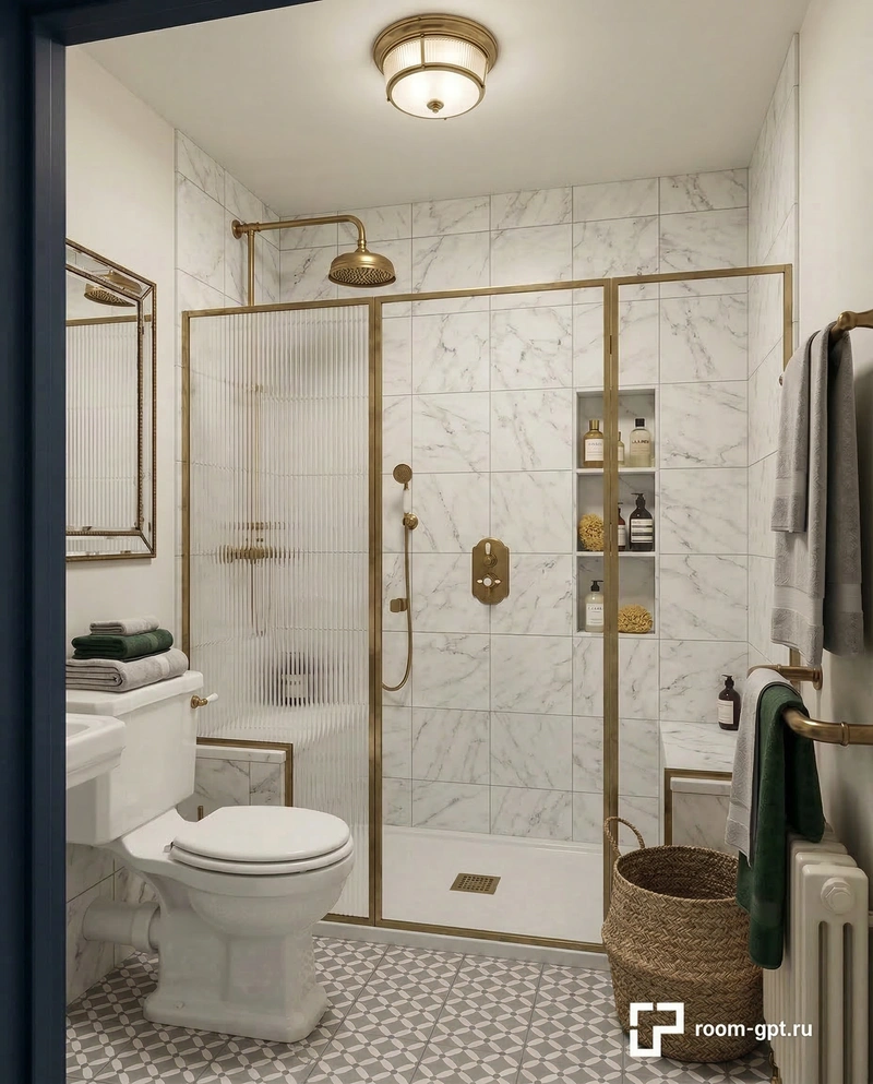 Дизайн ванной в стиле Без стиля — фото интерьера от нейросети RoomGPT