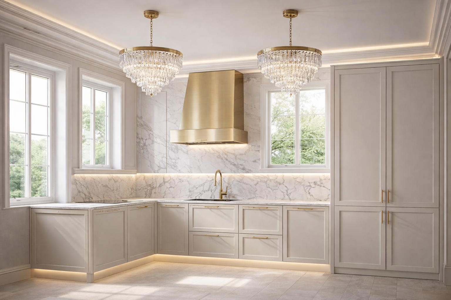 Дизайн кухни в стиле Неоклассика — фото интерьера от нейросети RoomGPT