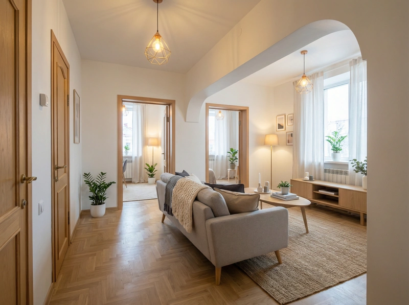 Дизайн интерьера в стиле Хюгге — Гостиная от нейросети RoomGPT