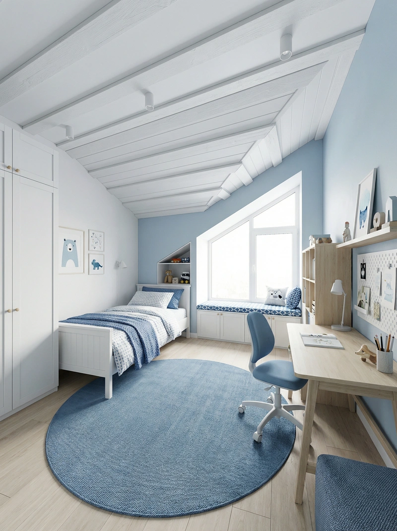 Дизайн интерьера в стиле Сканди — Детская от нейросети RoomGPT