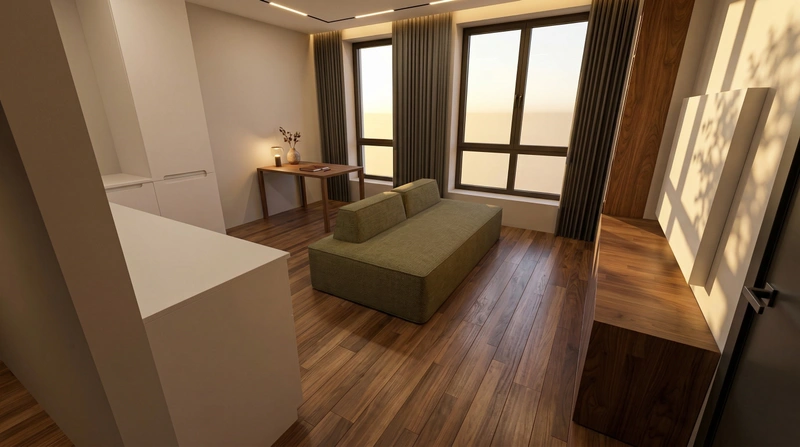 Дизайн гостиной в стиле Контемпорари — фото интерьера от нейросети RoomGPT