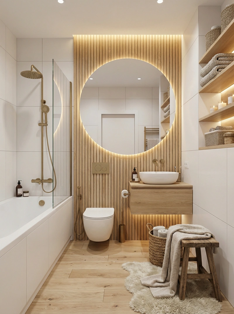 Дизайн интерьера в стиле Хюгге — Ванная от нейросети RoomGPT