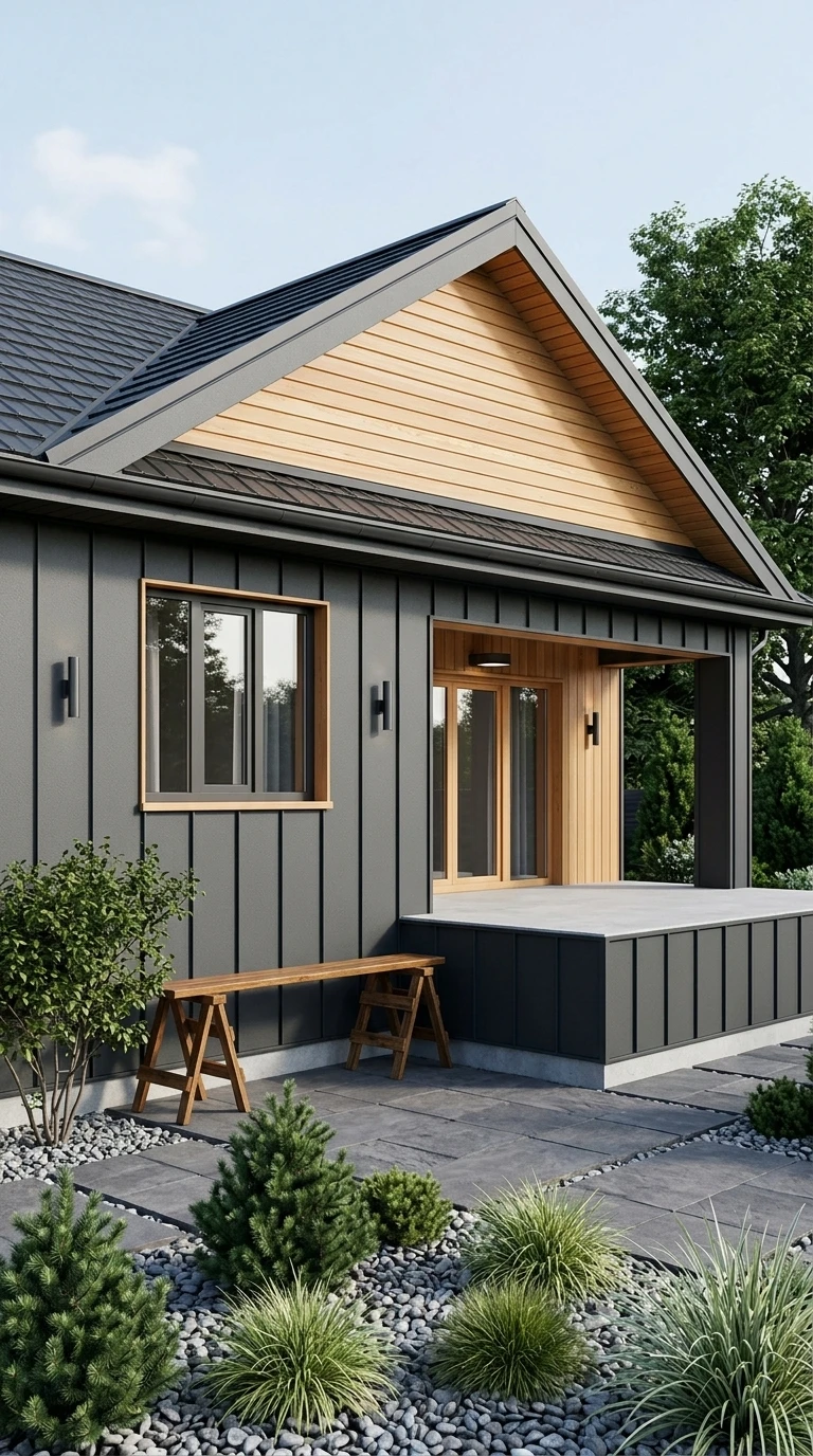 Дизайн фасада в стиле Сканди — фото от нейросети RoomGPT