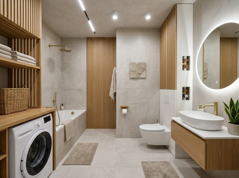 Дизайн интерьера в стиле Сканди — Ванная от нейросети RoomGPT