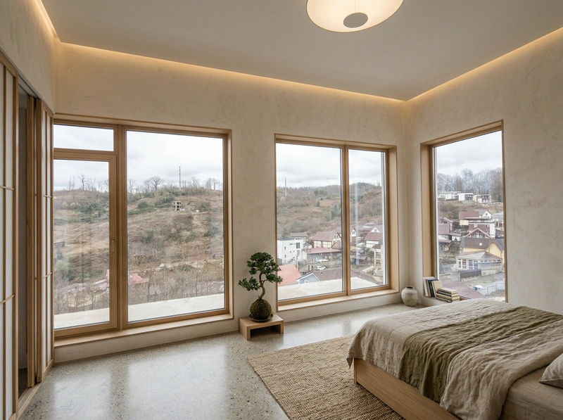 Дизайн спальни в стиле Japandi — фото интерьера от нейросети RoomGPT