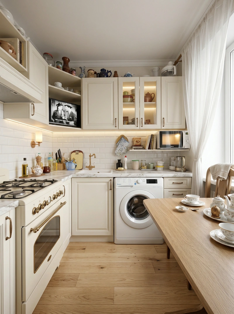 Дизайн интерьера в стиле Классика — Кухня от нейросети RoomGPT