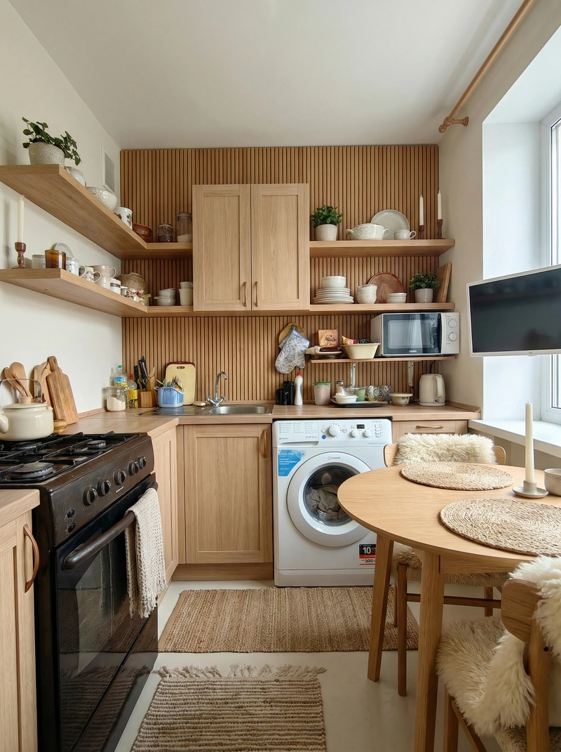 Дизайн интерьера в стиле Хюгге — Кухня от нейросети RoomGPT