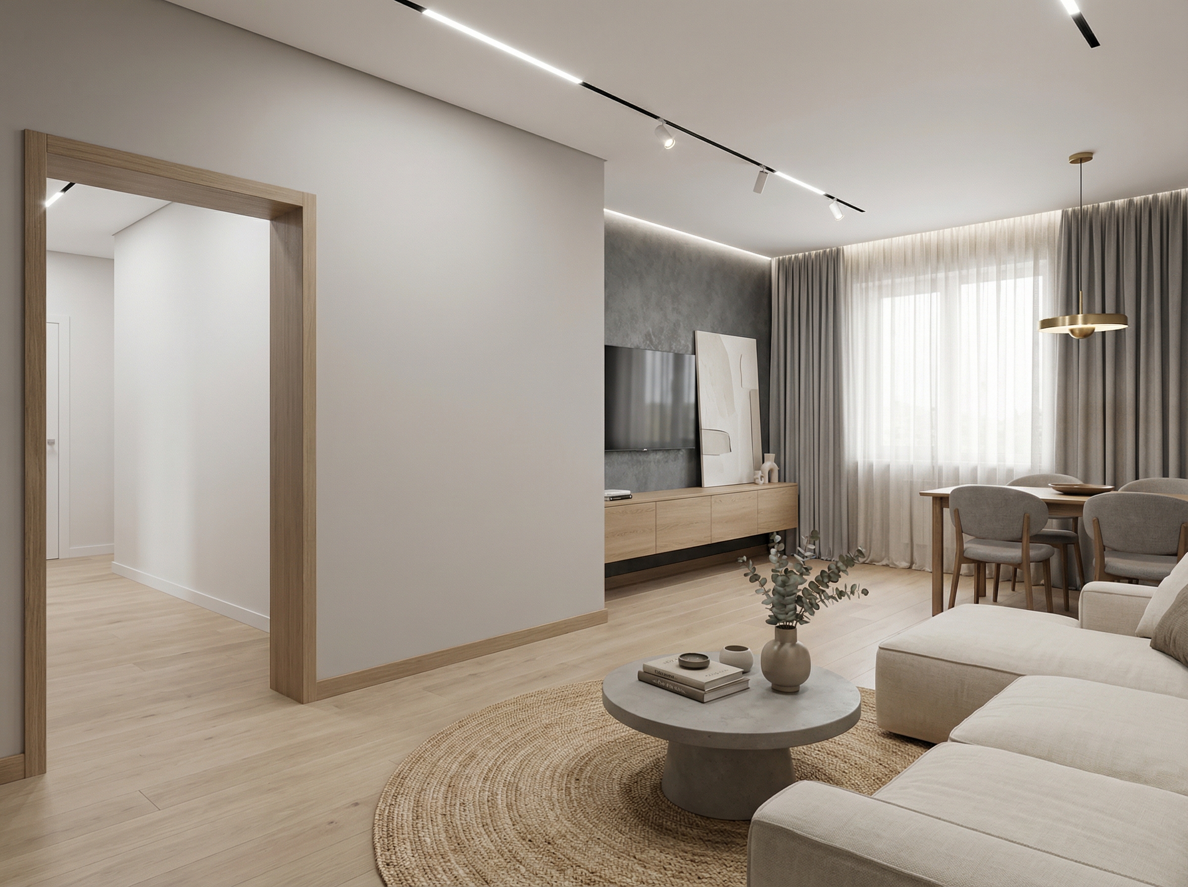 Дизайн гостиной в стиле Минимализм — фото интерьера от нейросети RoomGPT