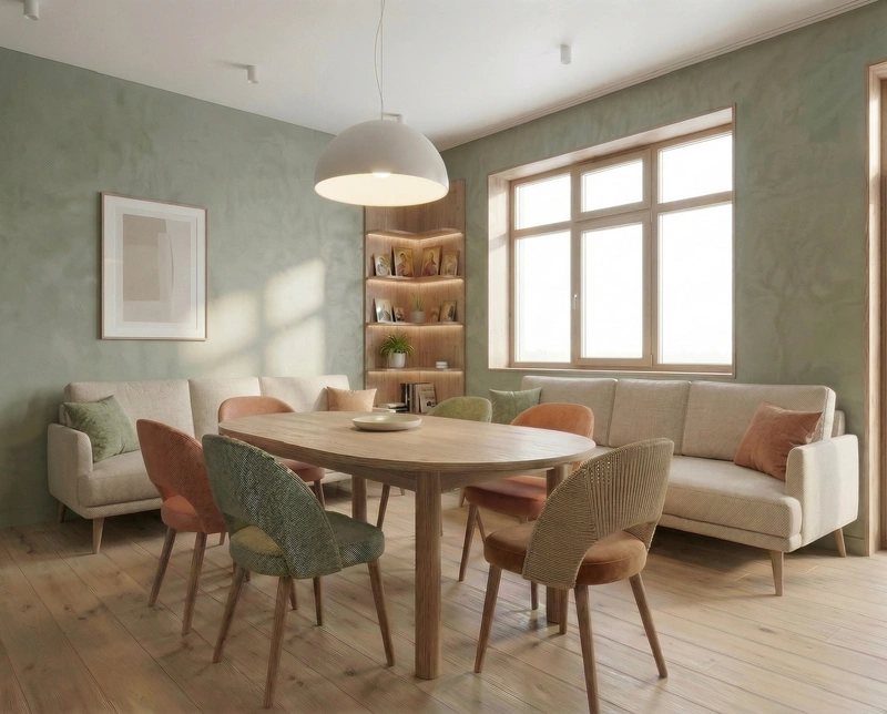 Дизайн гостиной в стиле Сканди — фото интерьера от нейросети RoomGPT