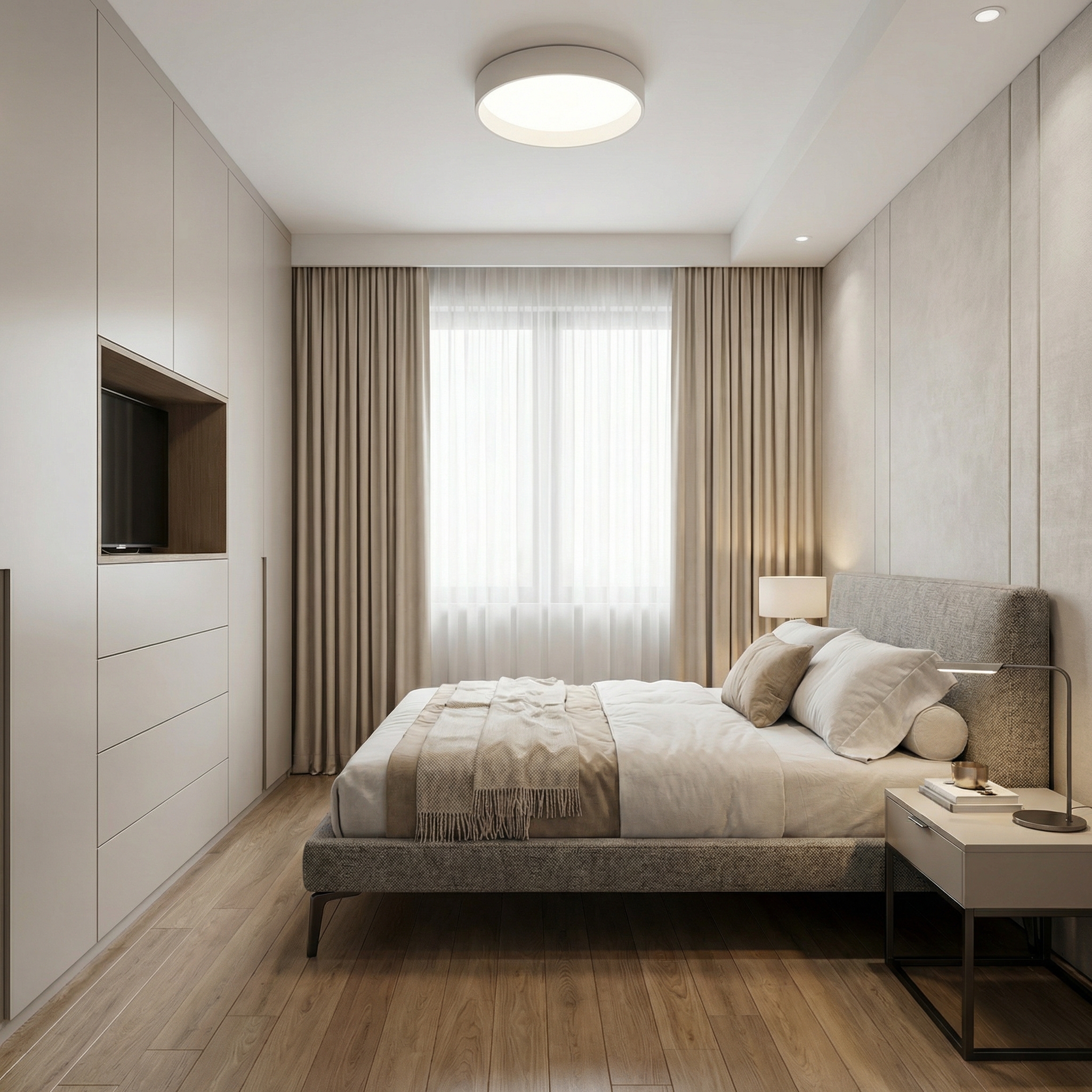 Дизайн спальни в стиле Минимализм — фото интерьера от нейросети RoomGPT