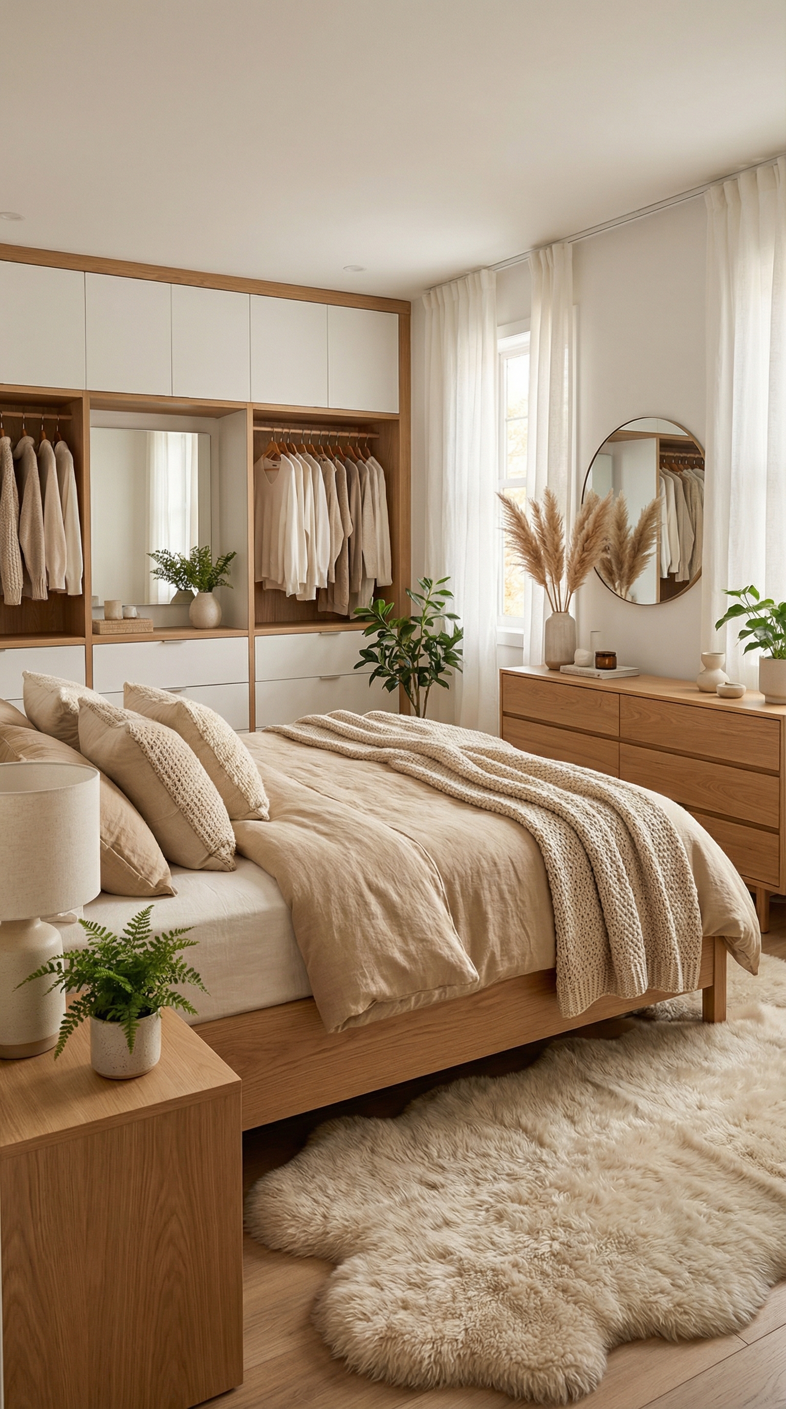 Дизайн спальни в стиле Хюгге — фото интерьера от нейросети RoomGPT