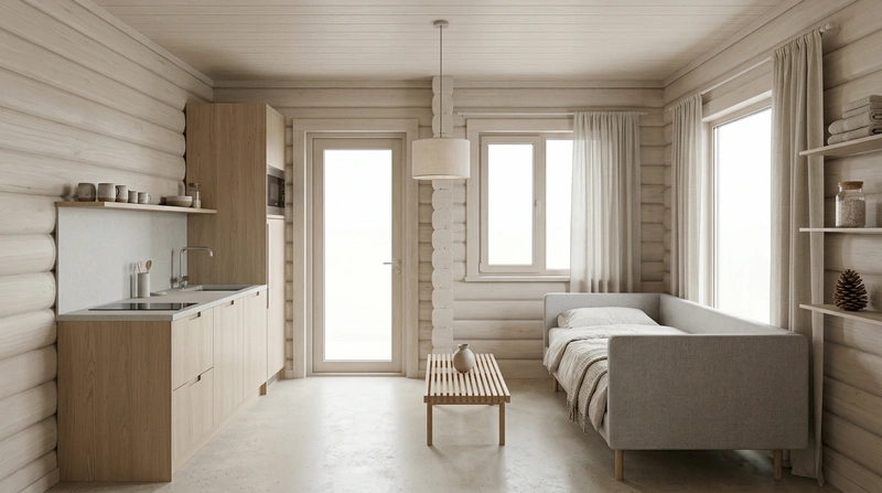 Дизайн гостиной в стиле Сканди — фото интерьера от нейросети RoomGPT