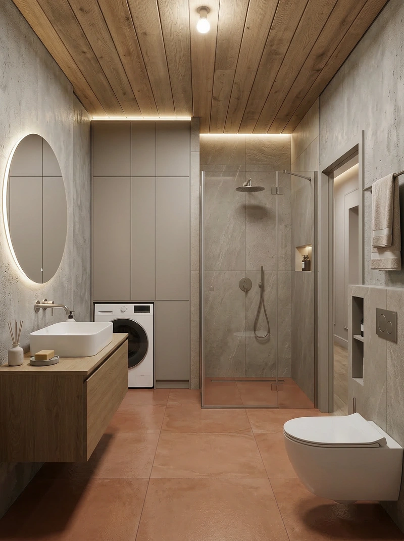 Дизайн интерьера в стиле Минимализм — Ванная от нейросети RoomGPT