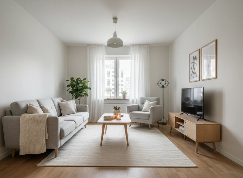 Дизайн интерьера в стиле Хюгге — Гостиная от нейросети RoomGPT