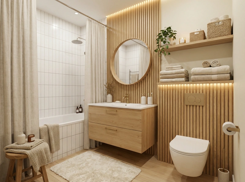 Дизайн интерьера в стиле Хюгге — Ванная от нейросети RoomGPT