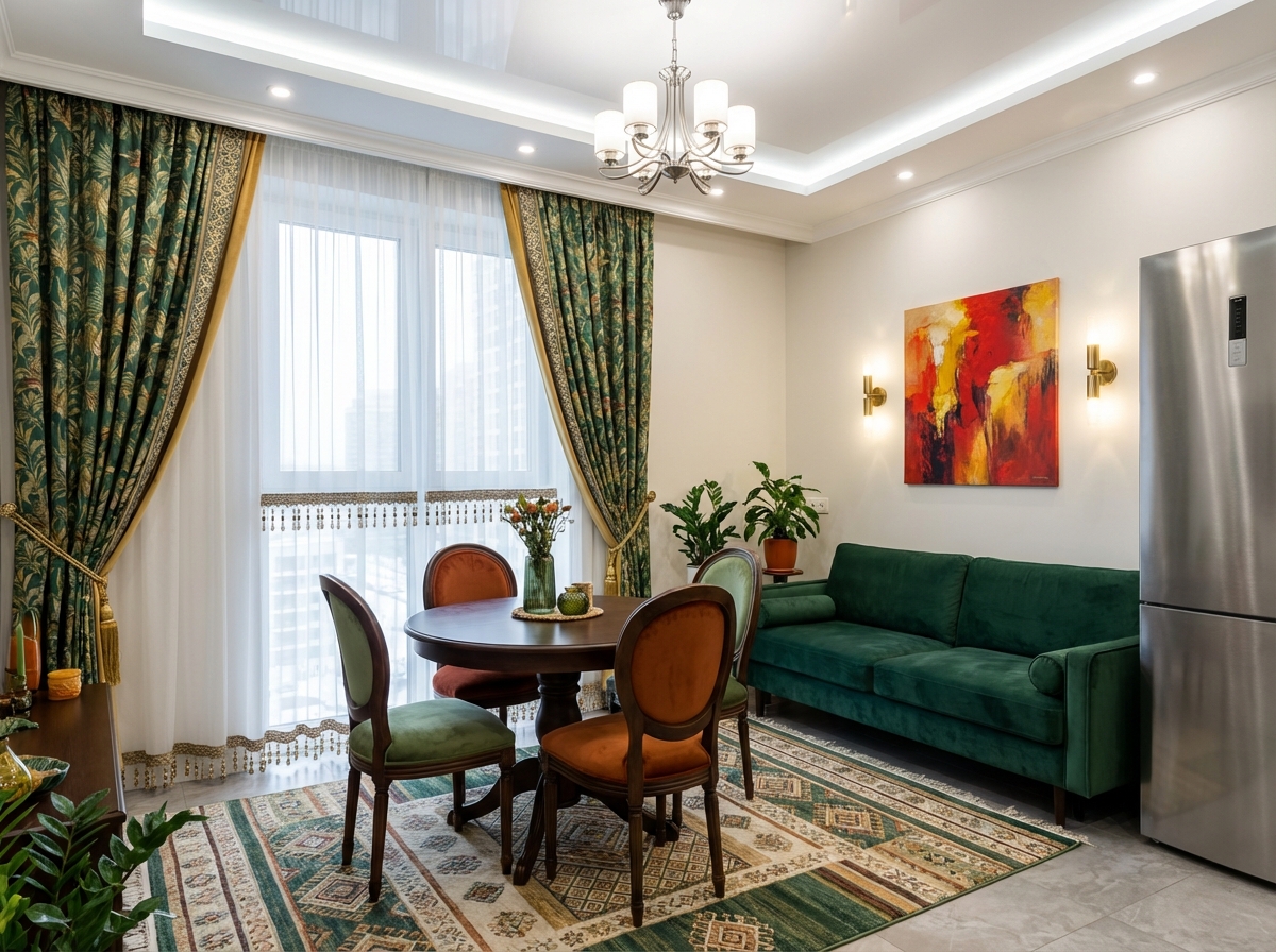 Дизайн гостиной в стиле Контемпорари — фото интерьера от нейросети RoomGPT