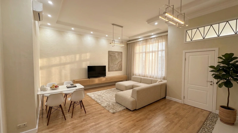 Дизайн интерьера в стиле Минимализм — Гостиная от нейросети RoomGPT