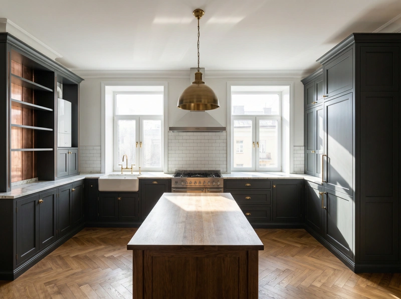 Дизайн интерьера в стиле Классика — Кухня от нейросети RoomGPT