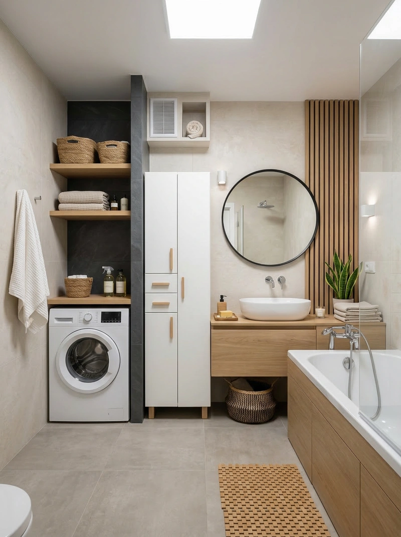 Дизайн интерьера в стиле Хюгге — Ванная от нейросети RoomGPT