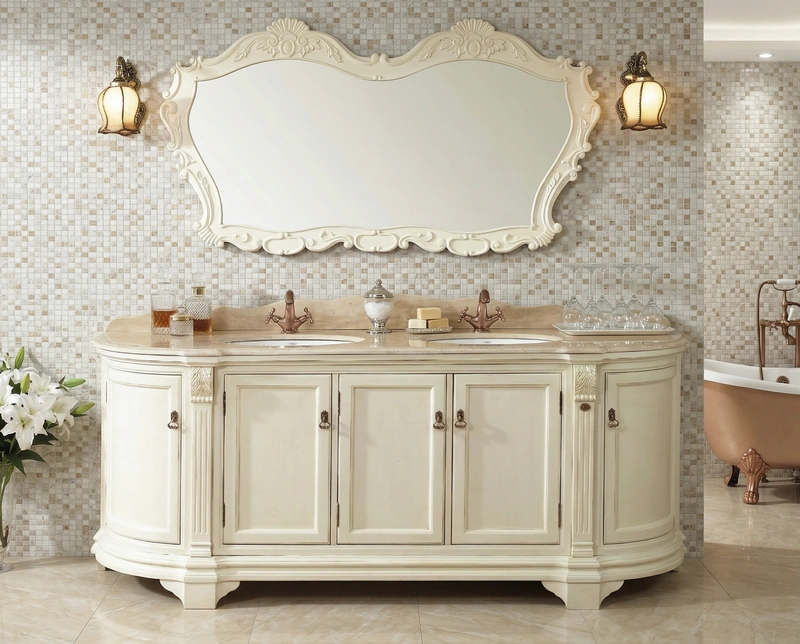 Дизайн ванной в стиле Классика — фото интерьера от нейросети RoomGPT