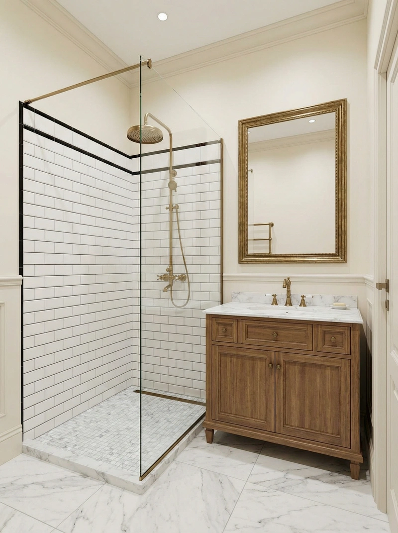 Дизайн интерьера в стиле Классика — Ванная от нейросети RoomGPT